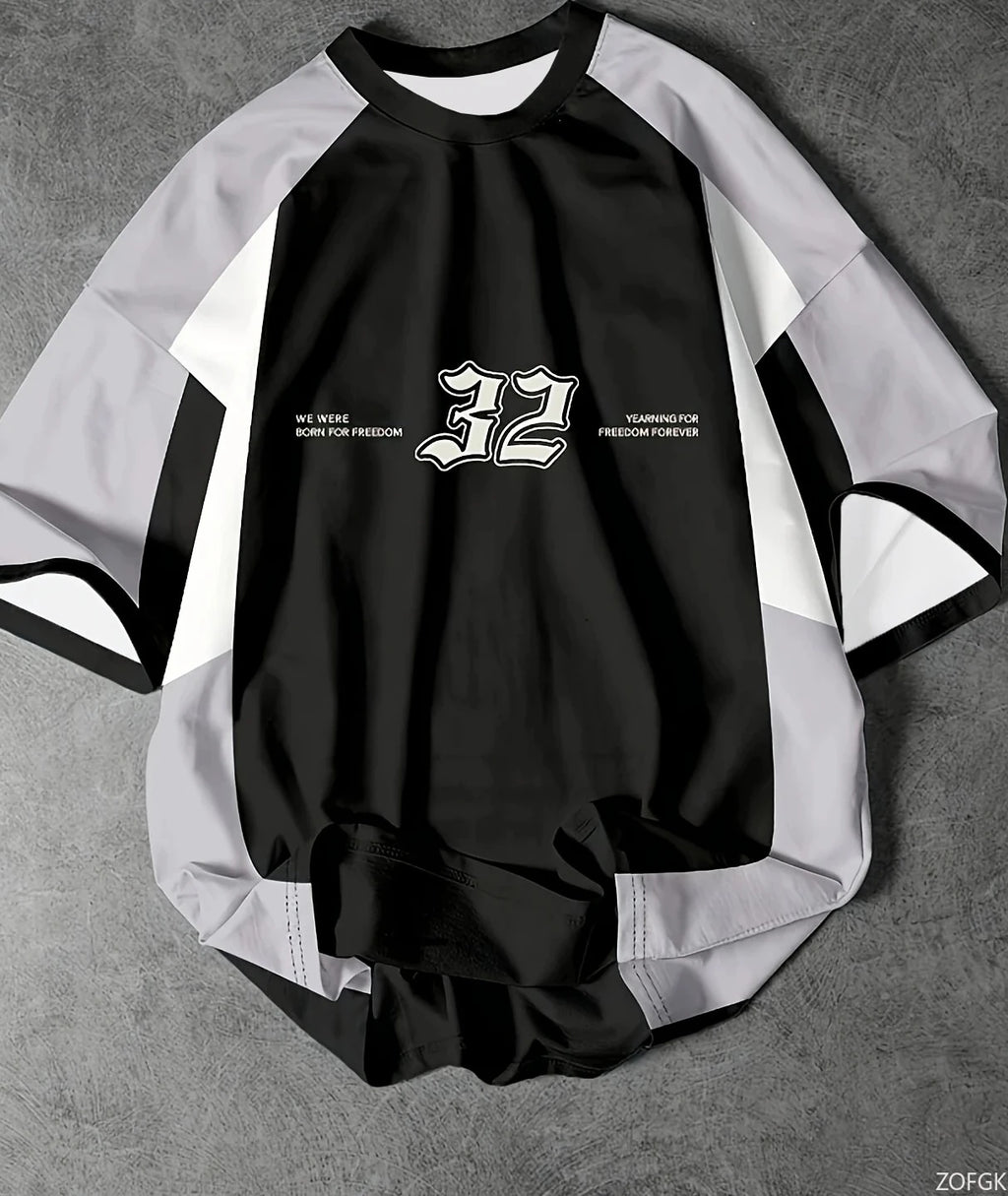 Short sleeve t-shirt with letter 32 print
