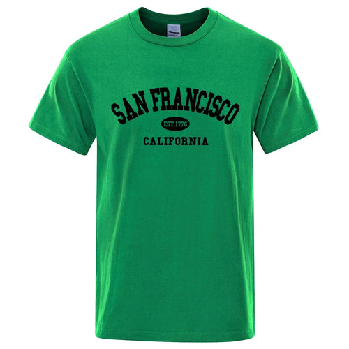 California San Francisco Lettering Casual T-Shirts
